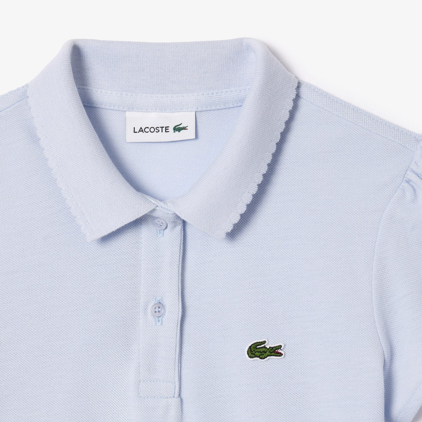 Scalloped Collar Mini Piqué Polo Shirt