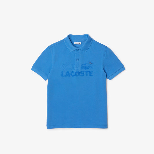 Boys Lacoste Organic Cotton Branded Polo Shirt
