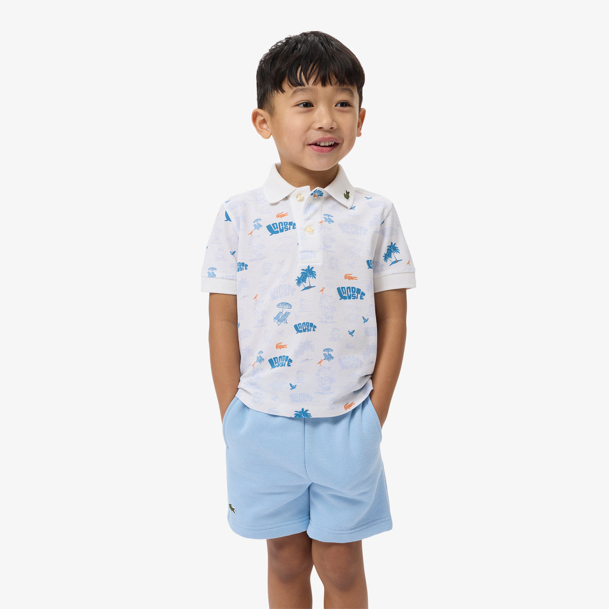 Mini Piqué Printed Polo Shirt-PJ6658