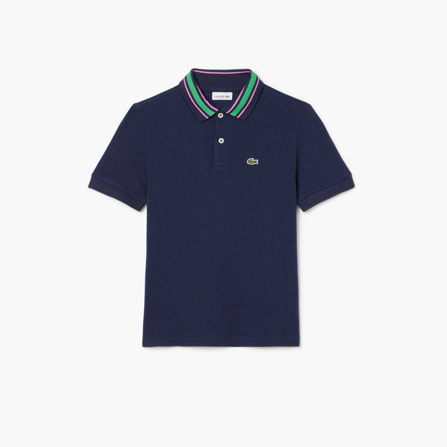 Stripe Collar Petit Pique Polo Shirt-PJ8402