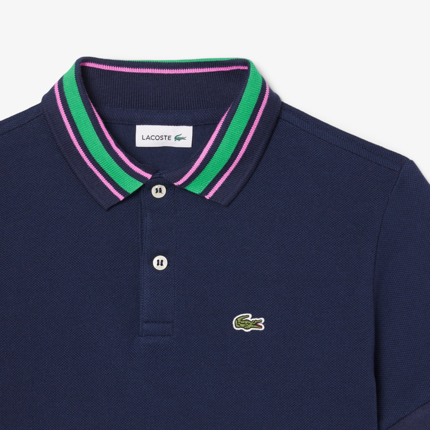 Stripe Collar Petit Pique Polo Shirt-PJ8402