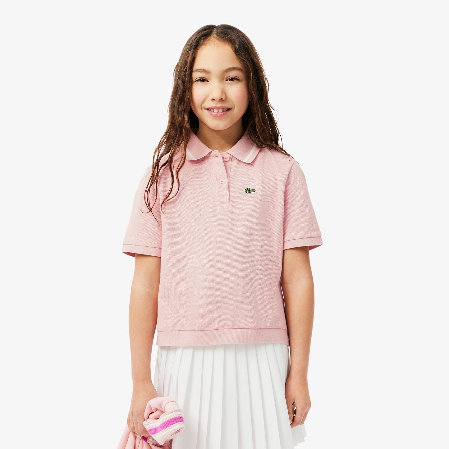Pleat Back Petit Pique Polo Shirt-PJ8439