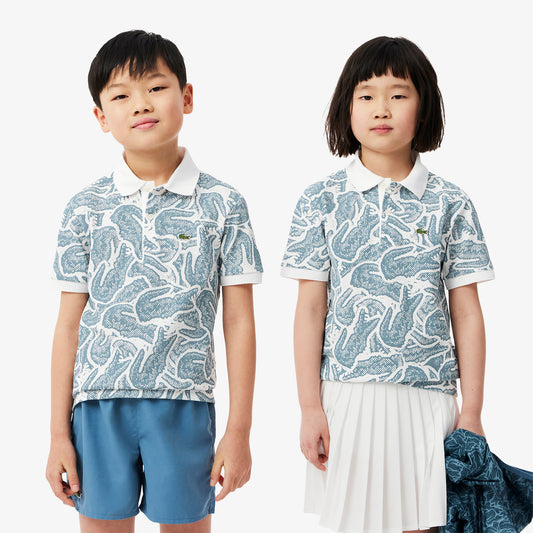 Petit Pique Print Polo Shirt-PJ8466