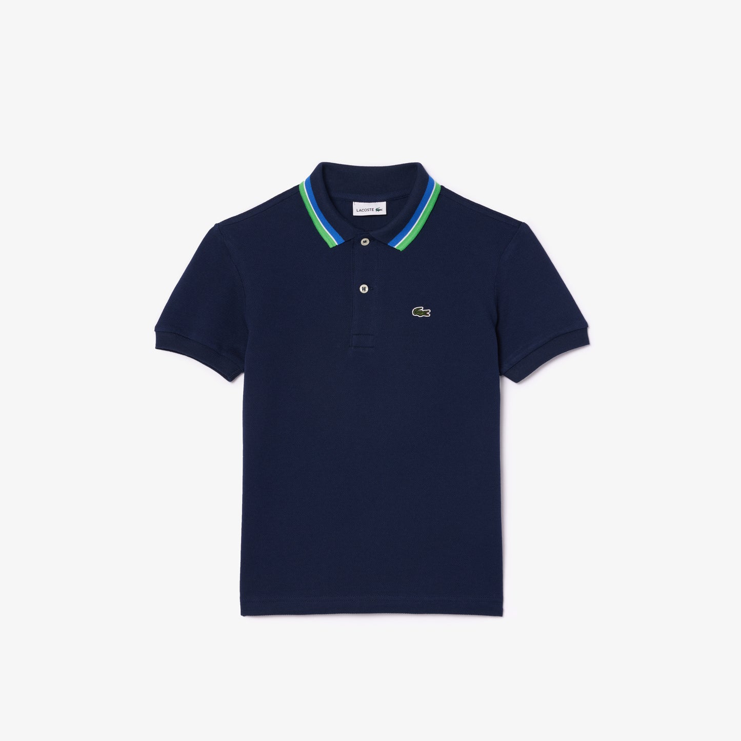 Stripe Collar Petit Piqué Polo Shirt