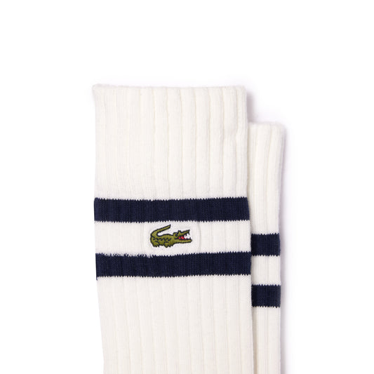 Unisex ribbed knit socks with contrast stripes - RA6842