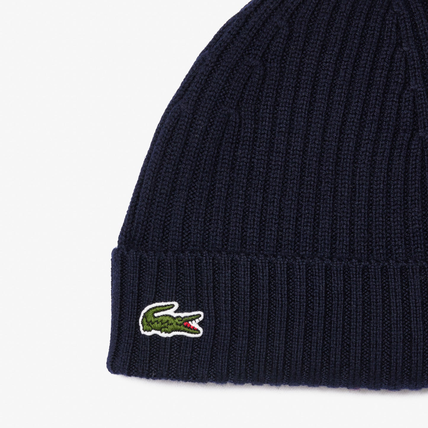 Unisex Lacoste Ribbed Wool Beanie