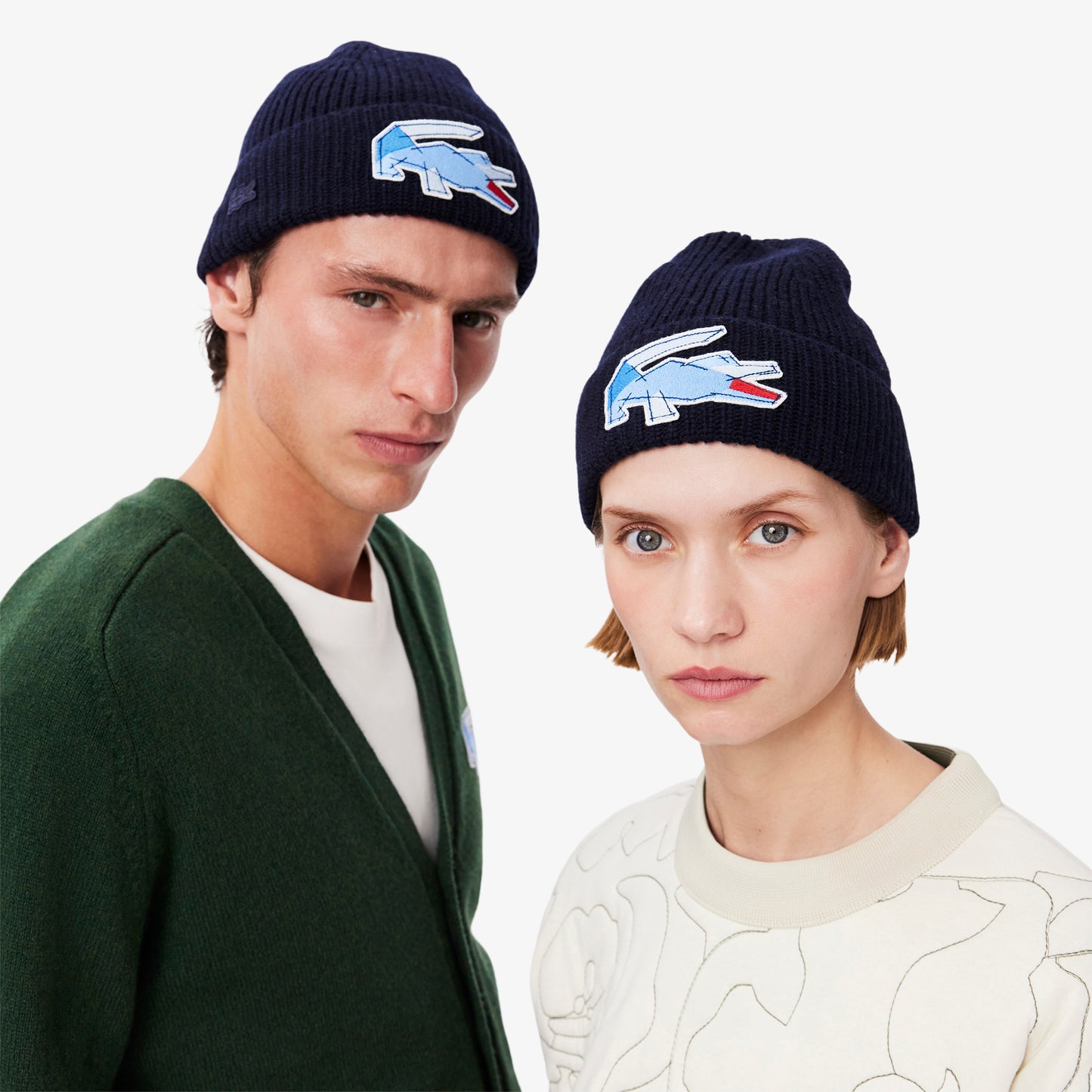 Ribbed Wool Crocodile Graphic Beanie-RB3146