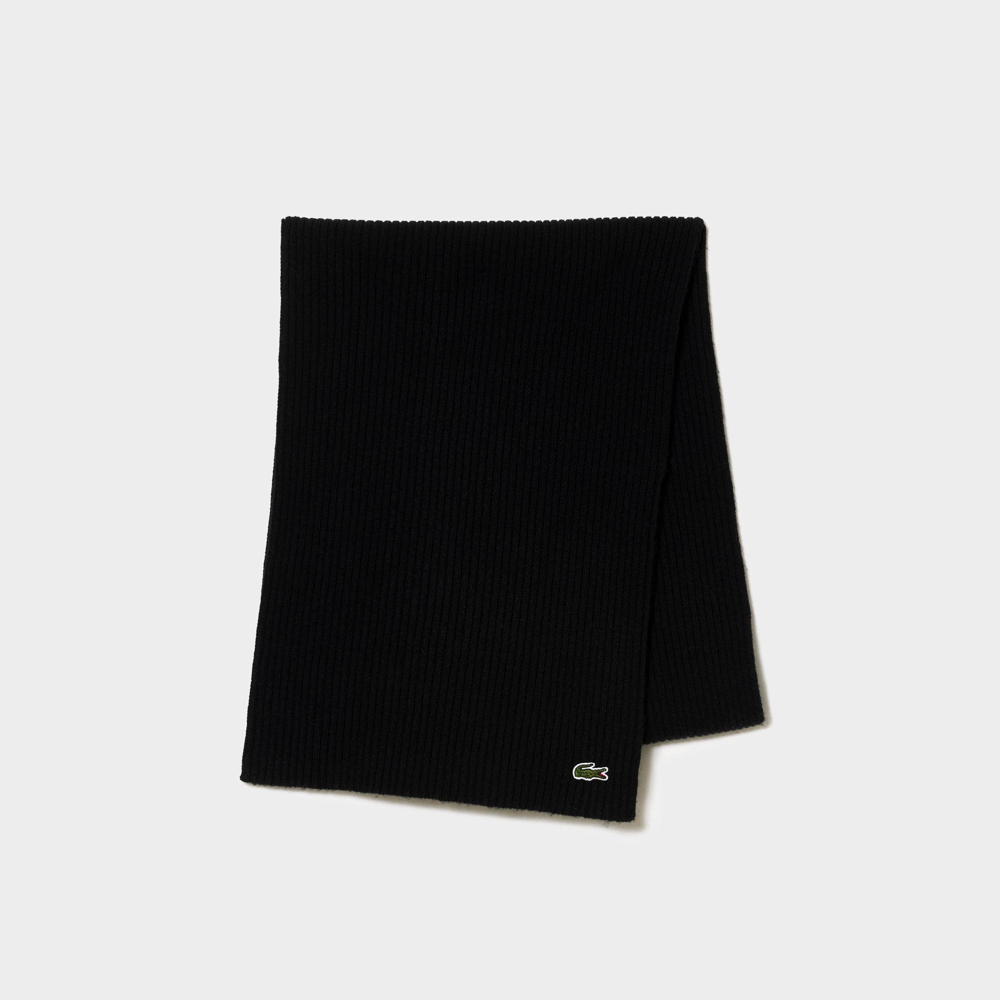 Unisex Lacoste Ribbed Wool Scarf