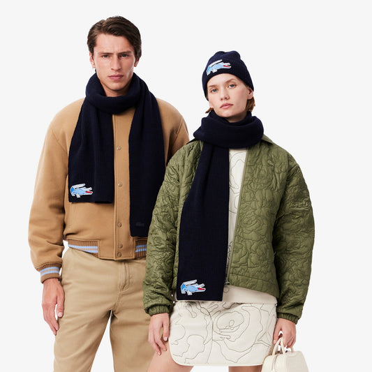 Crocodile Graphic Wool Scarf-RE3222