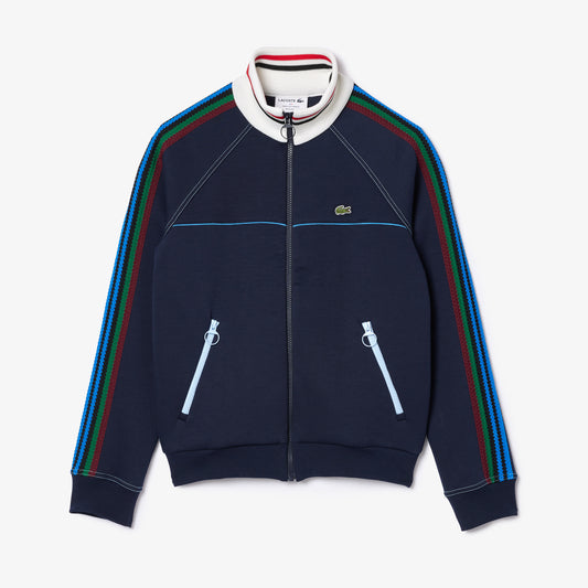 French Made Stripe Collar Zipped Sweatshirt