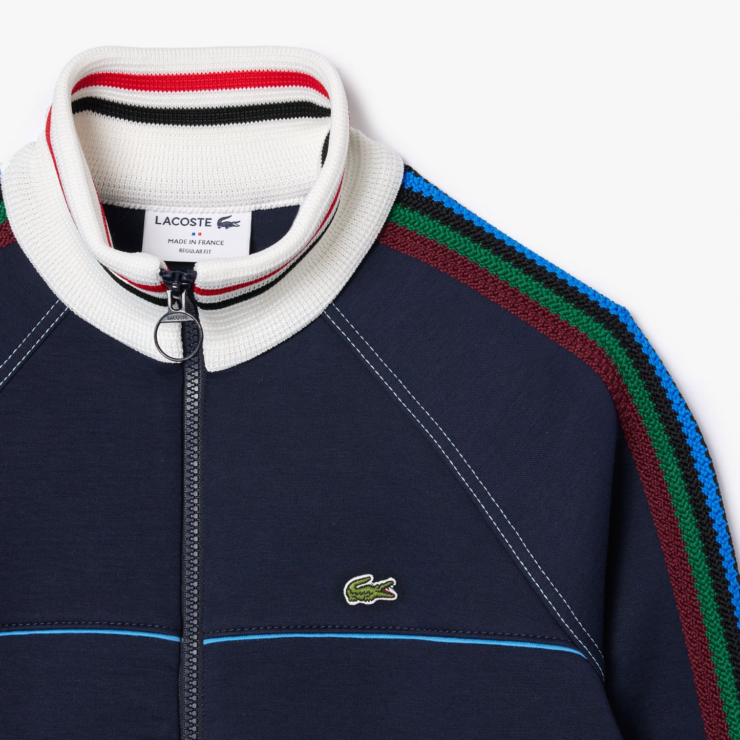 Paris French Made Stripe Collar Zipped Sweatshirt-SF1654
