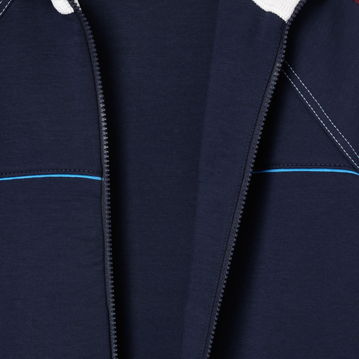 Paris French Made Stripe Collar Zipped Sweatshirt-SF1654