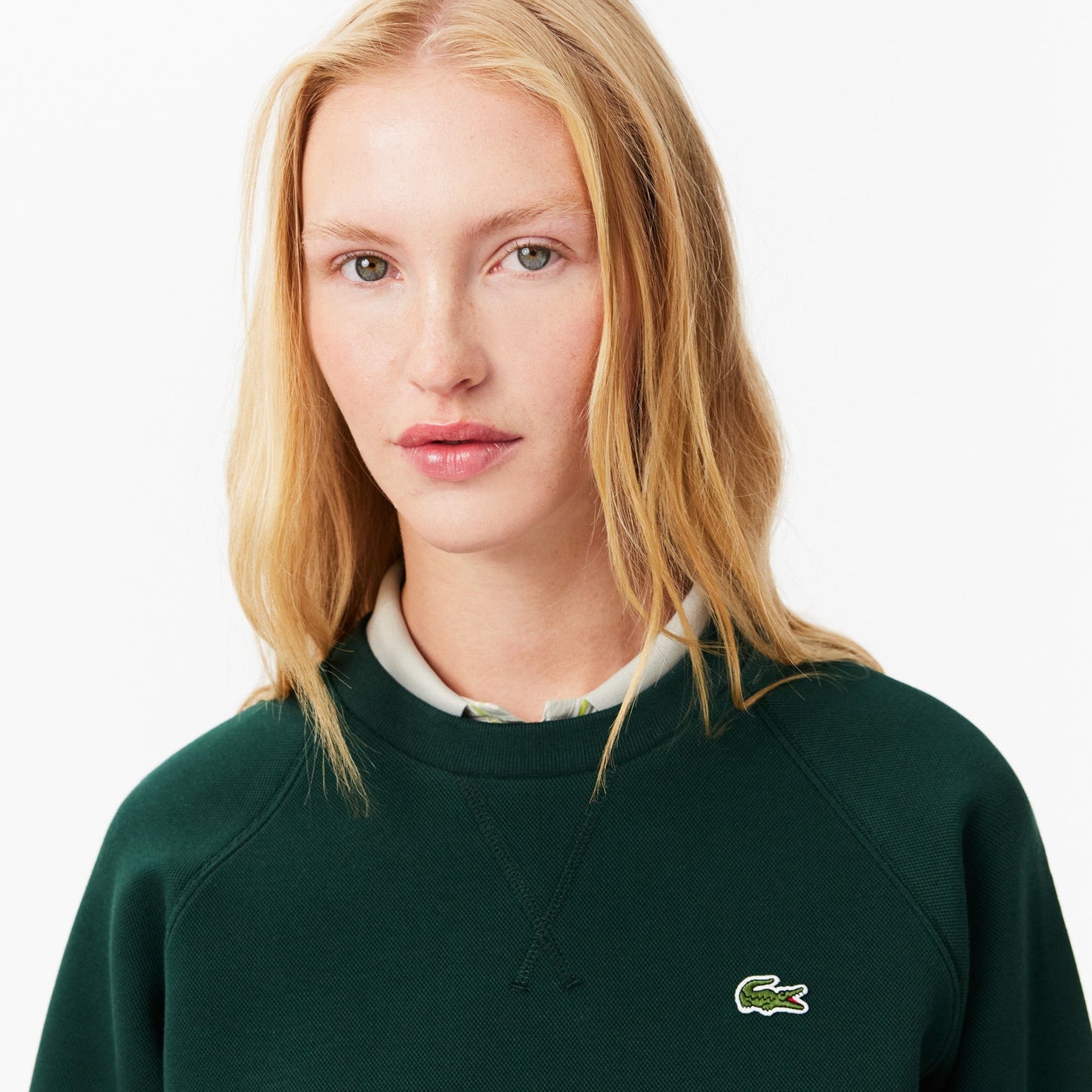 Crew Neck Pique Sweatshirt-SF8347