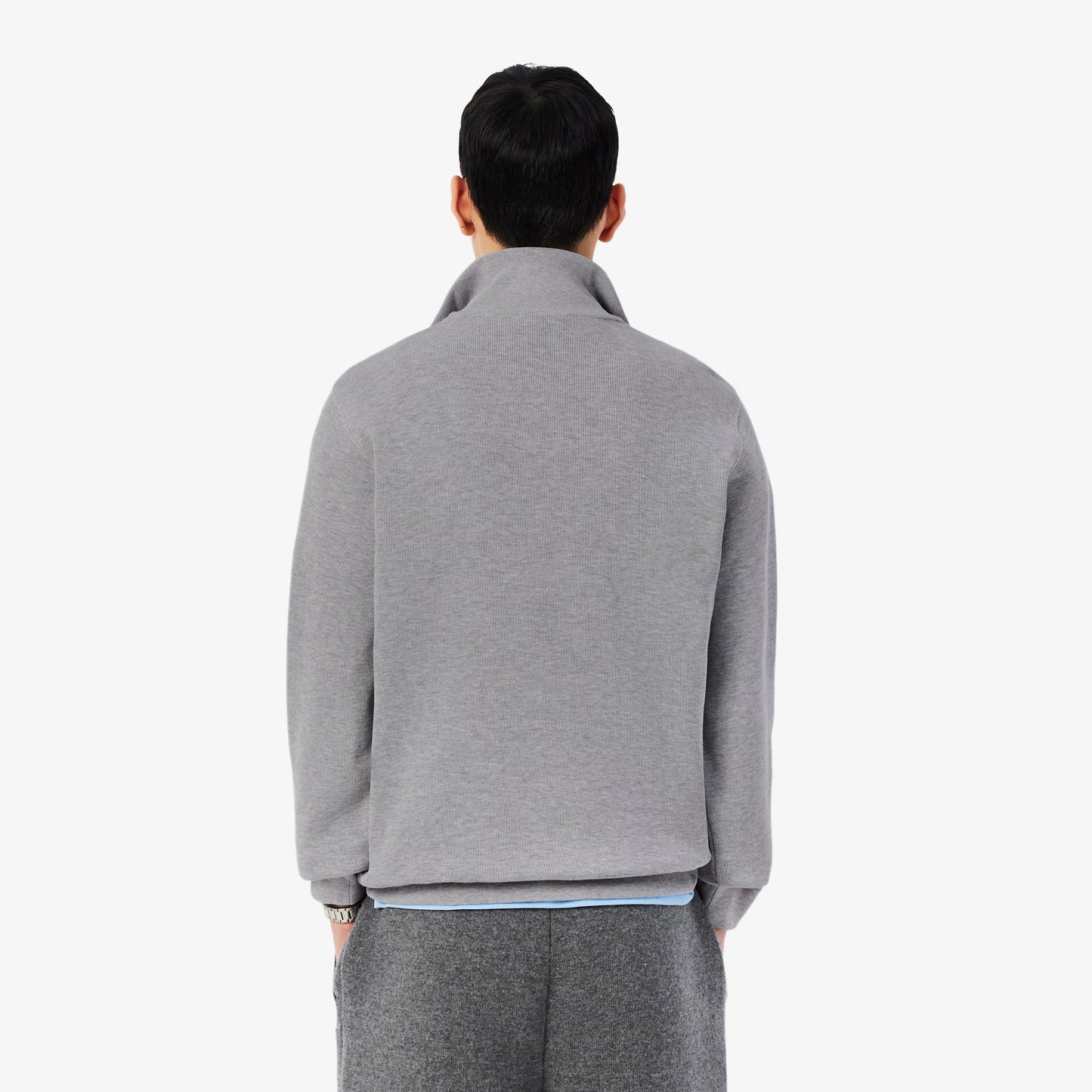 Zip-Up High Neck Interlock Sweatshirt - SH1927