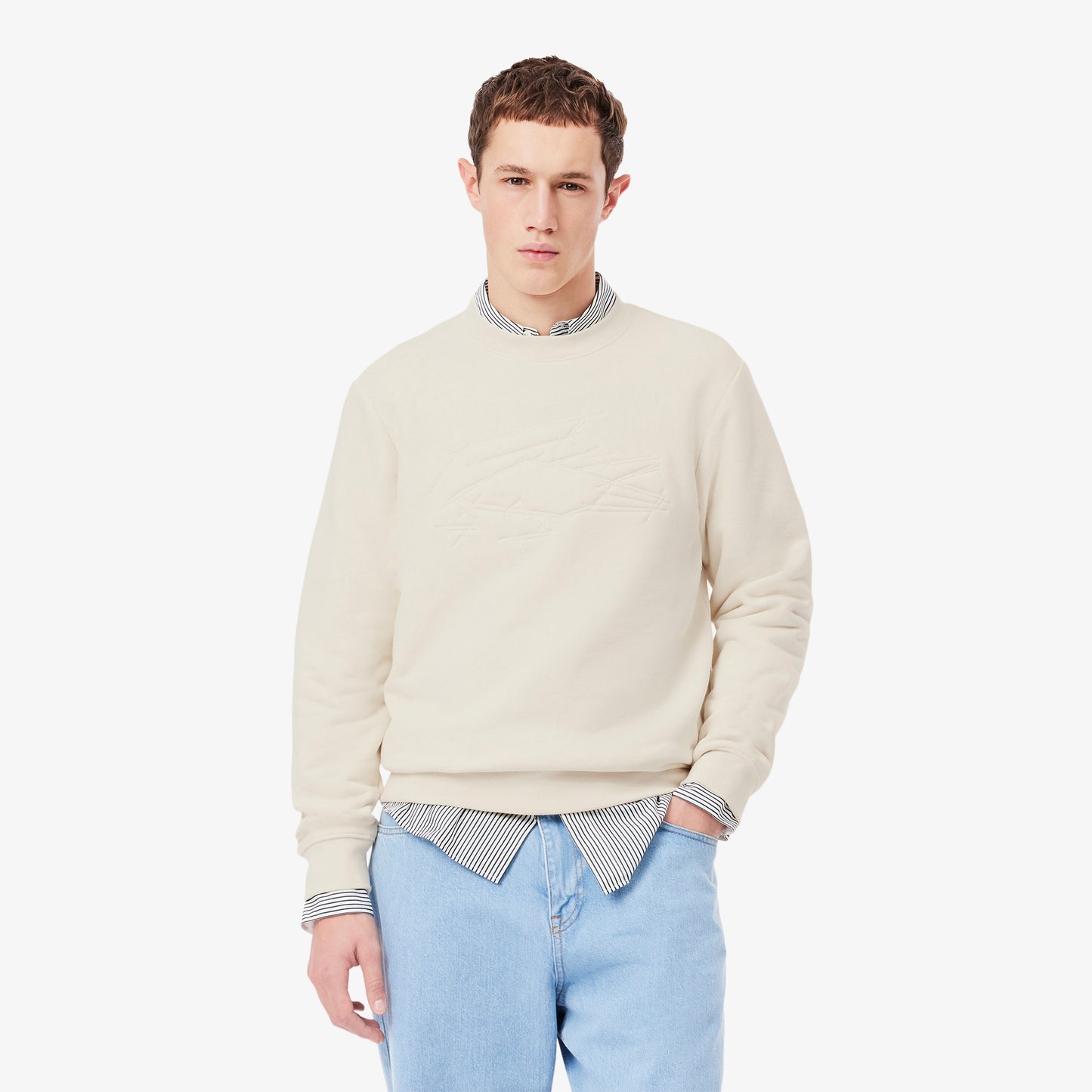 Fleece Embroidered Crocodile Sweatshirt-SH3595