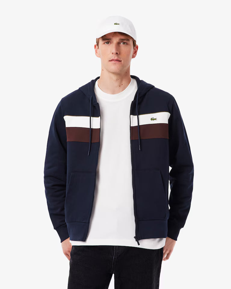 Zipped Colour-Block Hoodie-SH5913