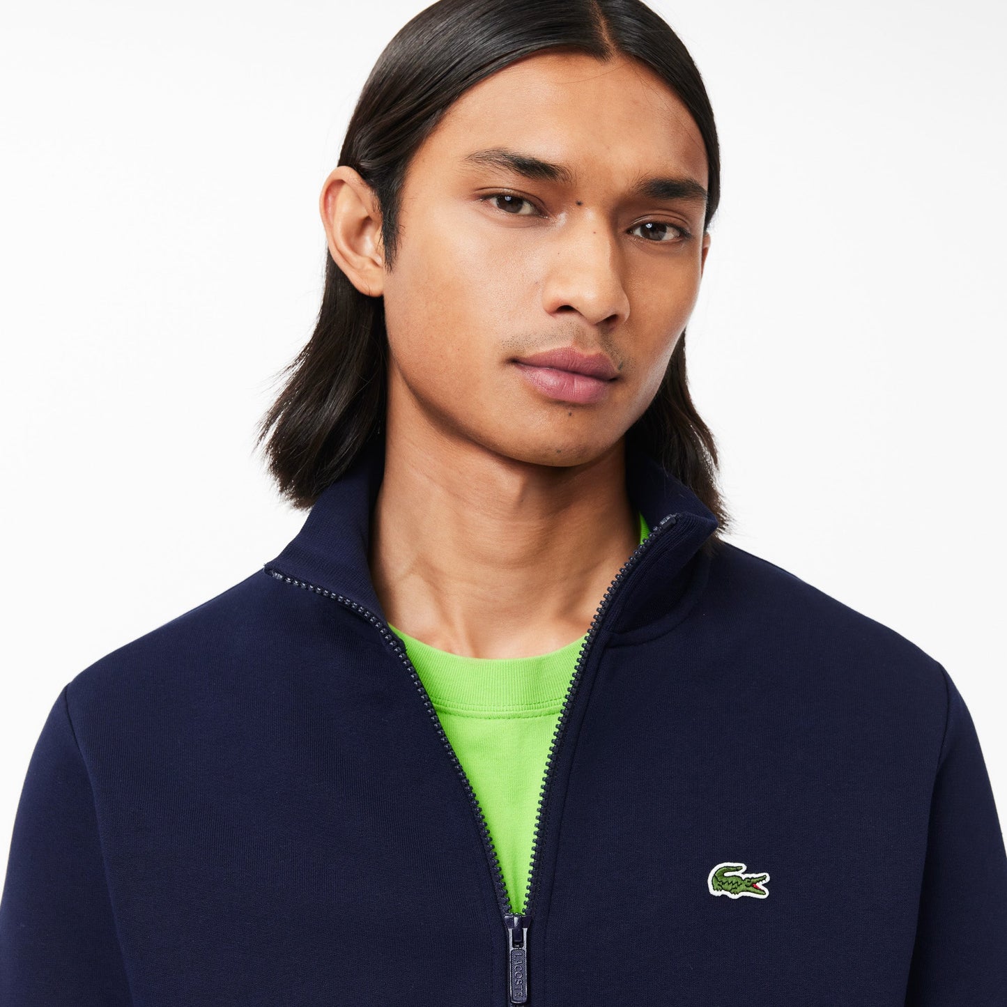 Zip-Up High Neck Fleece Sweatshirt-SH9622