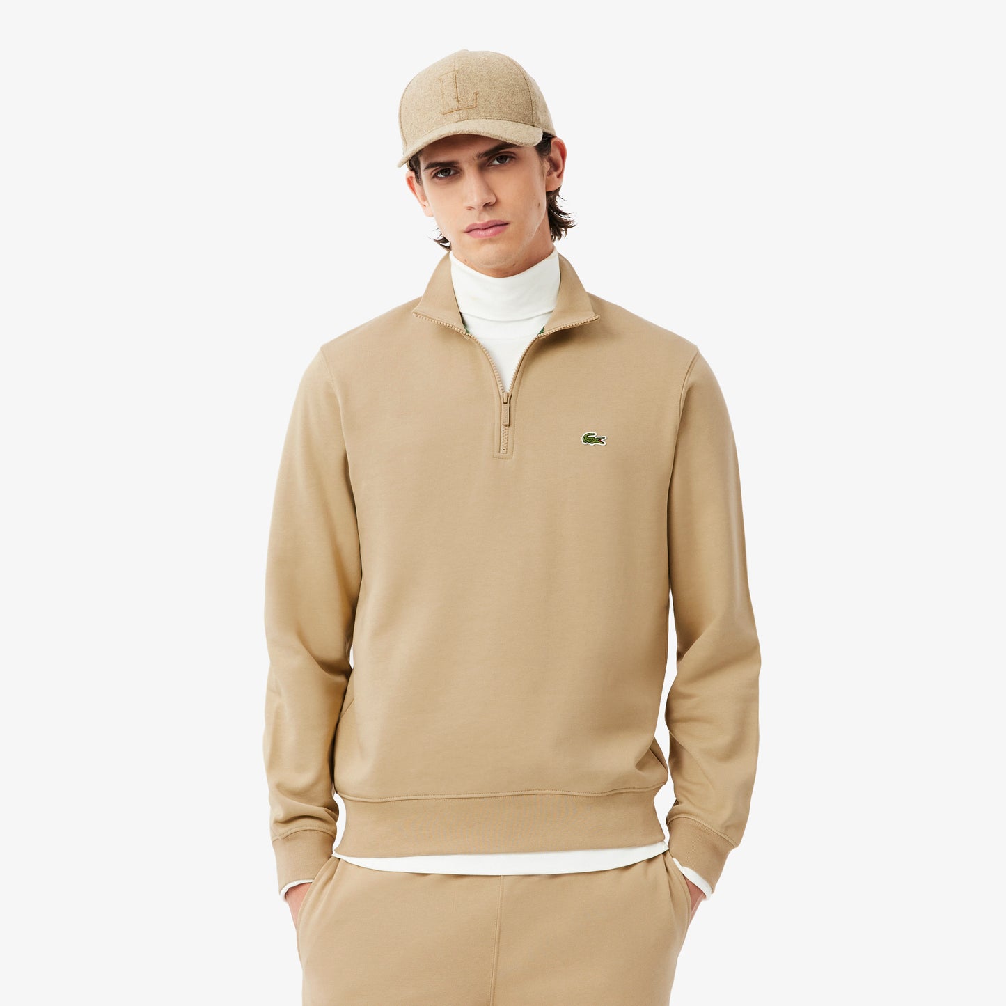 High Neck Zipped Fleece Sweatshirt - SH9774