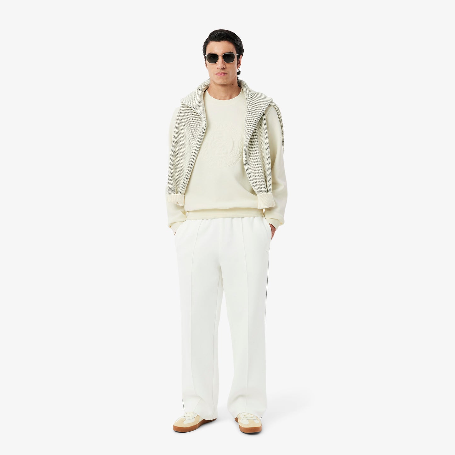 Embossed Logo Pique Sweatshirt-SH9959