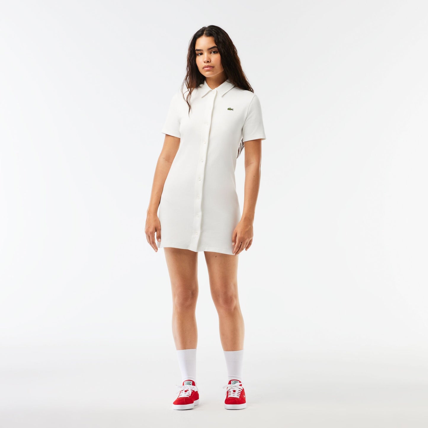 Women's Lacoste Organic Cotton Buttoned Polo Dress - EF6922