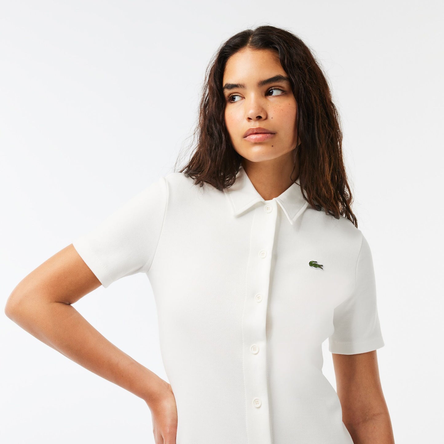 WoMen's Lacoste Organic Cotton Buttoned Polo Dress - EF6922