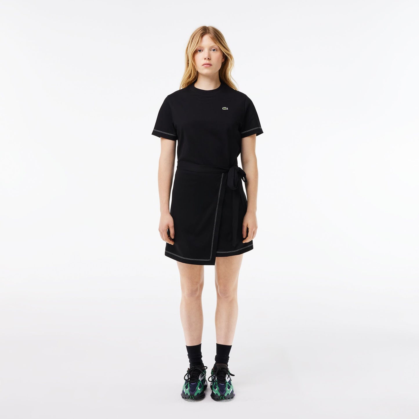 Short Sleeved Contrast Trim Oversized Jersey Dress - EF7268