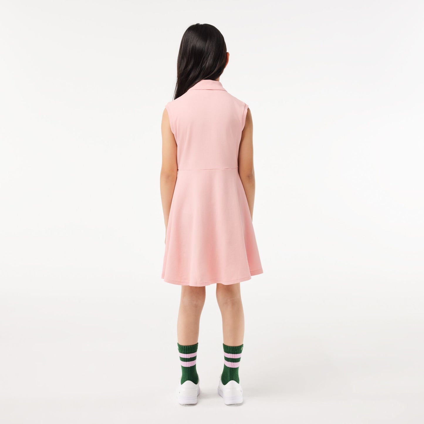 Girls’ Lacoste Fit and Flare Stretch Piqué Polo Dress - EJ5297