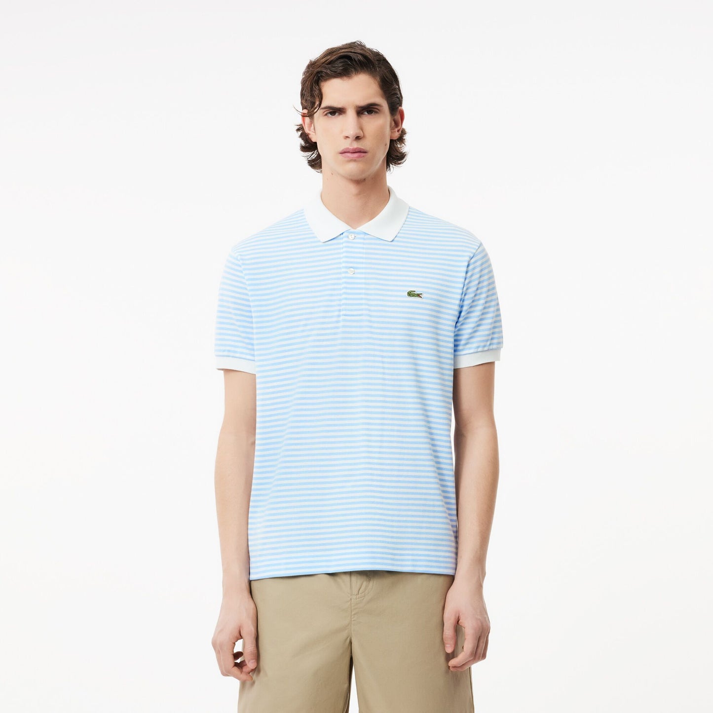 Classic Fit L.12.12 Striped Petit Piqué Polo Shirt