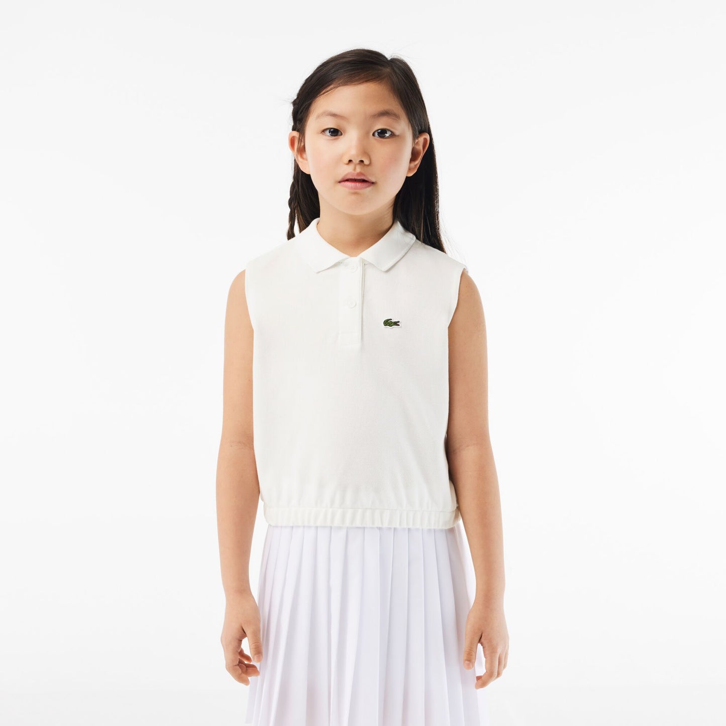 Girls’ Lacoste Cotton Piqué Sleeveless Polo Shirt - PJ5262