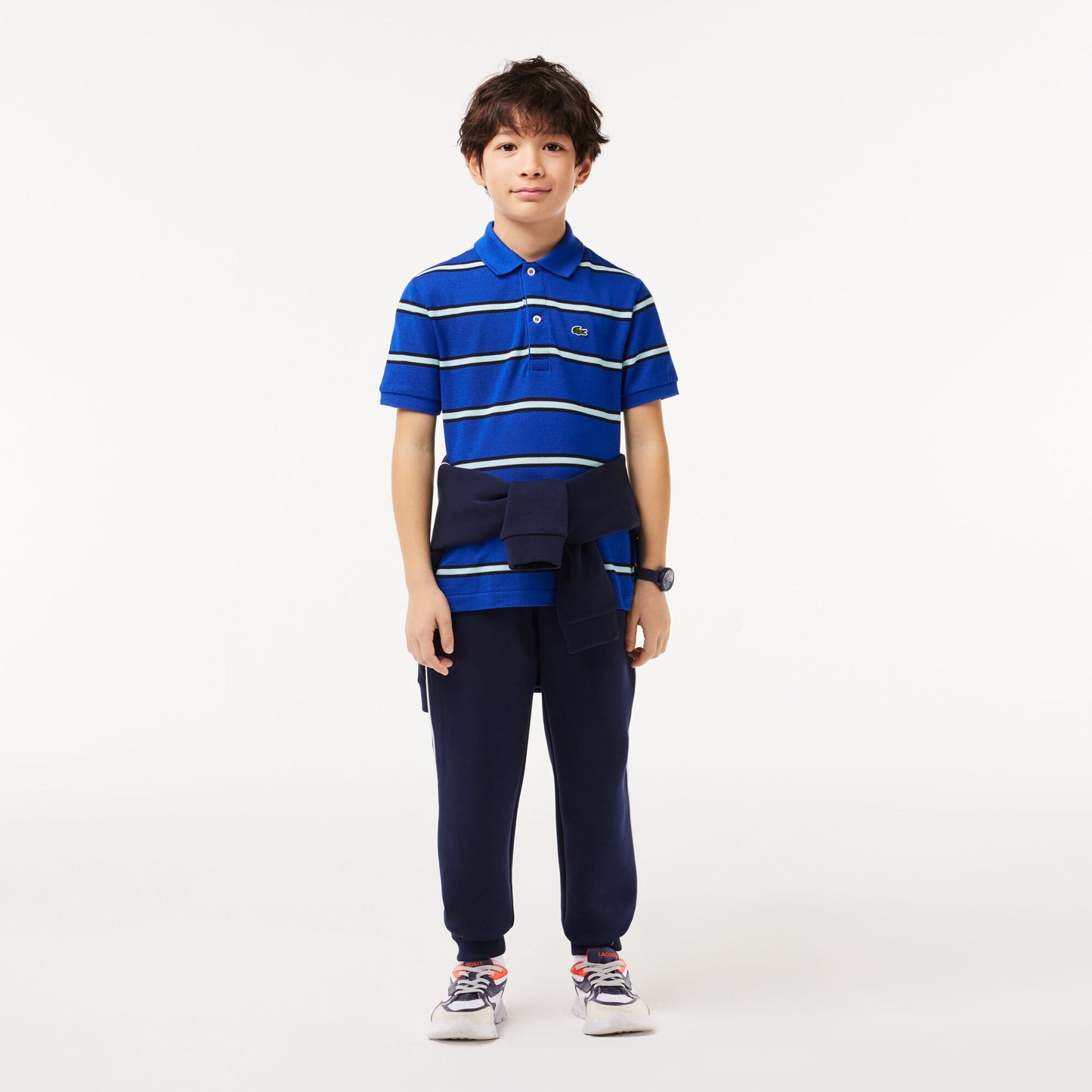 Boys’ Lacoste Striped Piqué Polo Shirt - PJ7124