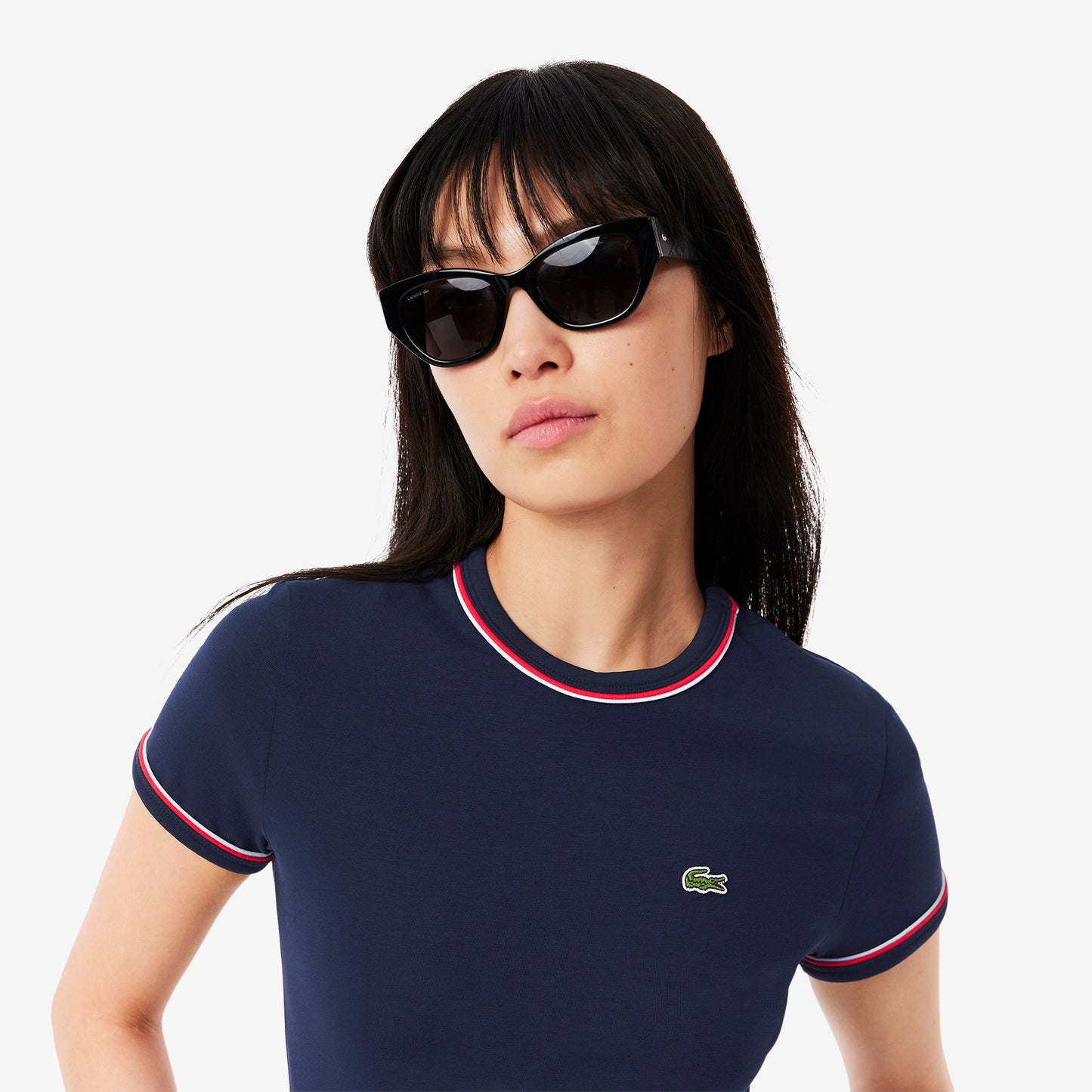 Contrast Accent Jersey T-shirt-TF0347
