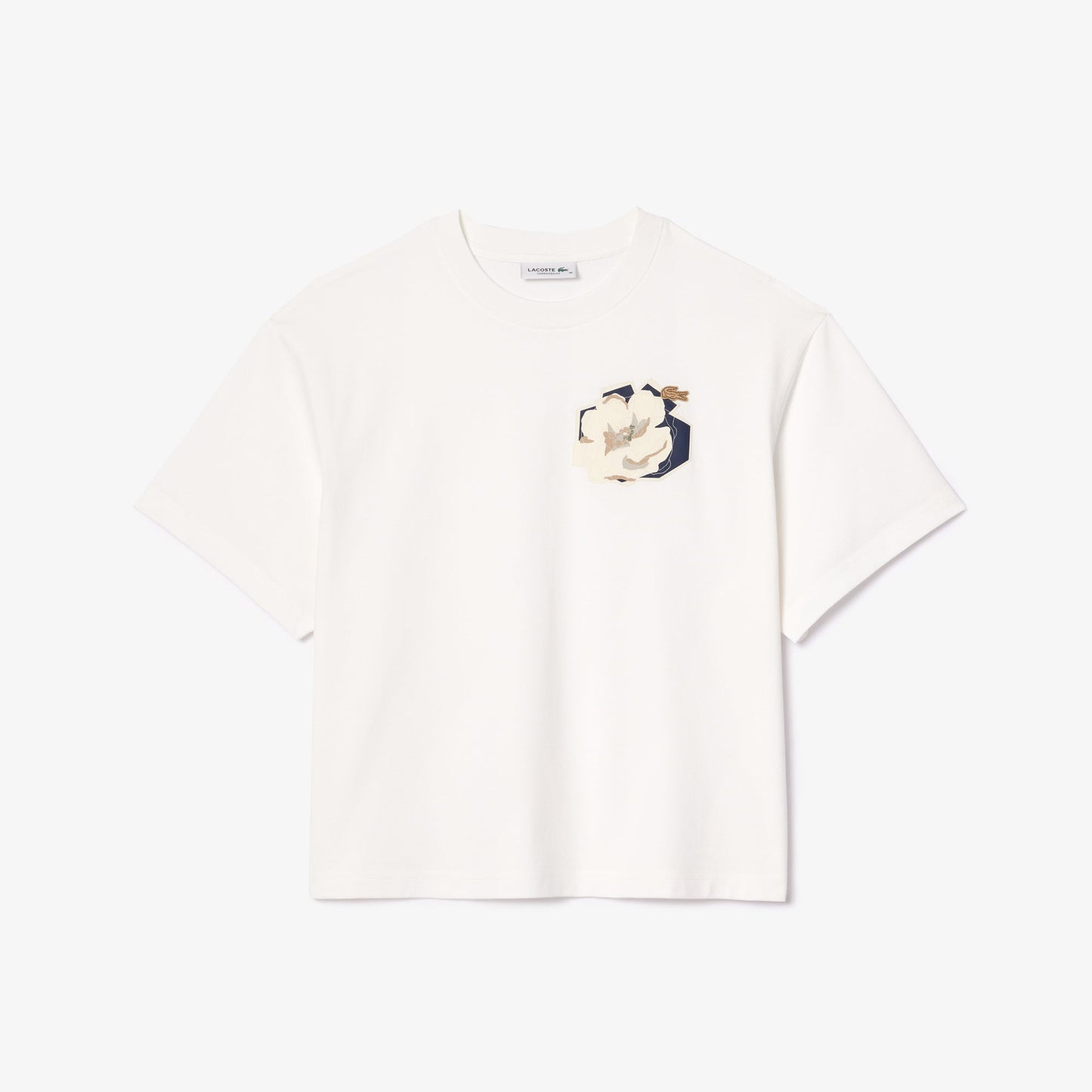 Oversized Flower Print Cotton T-shirt-TF2667