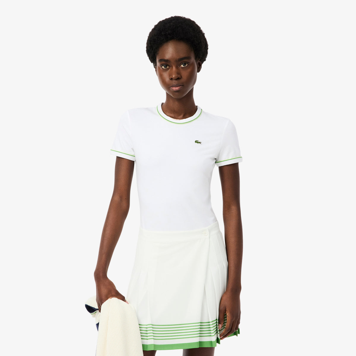 Contrast Trim Jersey T-shirt-TF5289