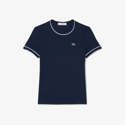 Contrast Trim Jersey T-shirt-TF5289