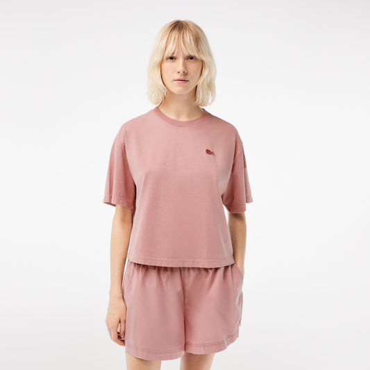Womens Lacoste Oversize Organic Cotton T-shirt