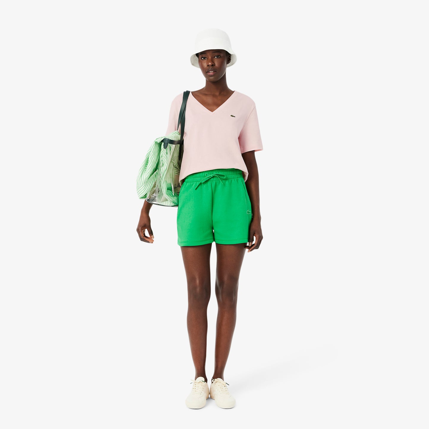 Relaxed Fit Soft Cotton V Neck T-shirt-TF7300