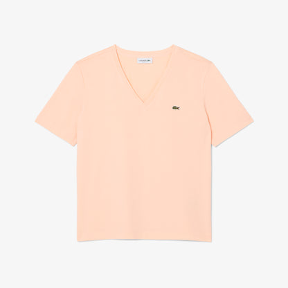 Relaxed Fit Soft Cotton V Neck T-shirt-TF7300
