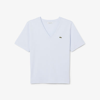 Relaxed Fit Soft Cotton V Neck T-shirt-TF7300