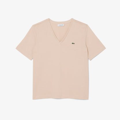 Relaxed Fit Soft Cotton V Neck T-shirt-TF7300