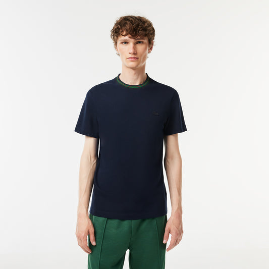 Stripe Collar Stretch Piqué T-shirt