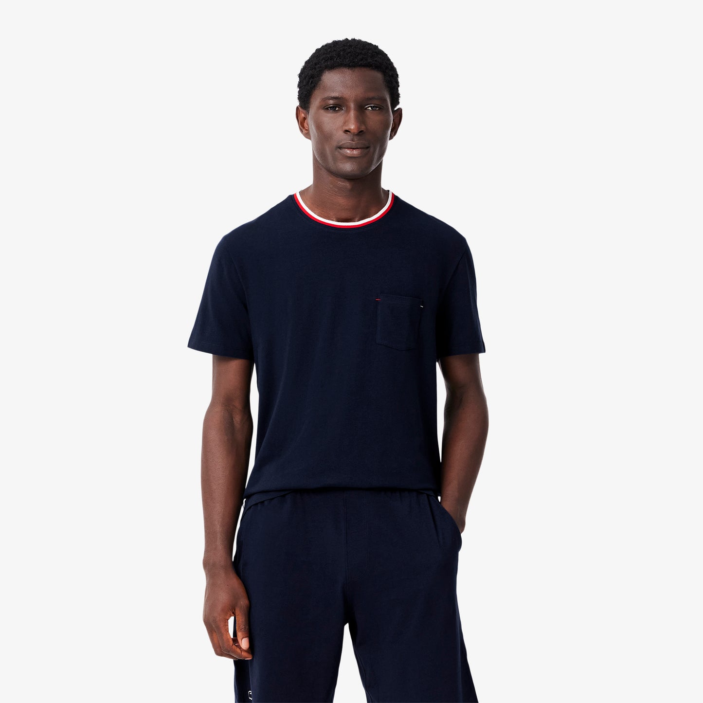 Contrast Neck Pyjama Top - TH1726