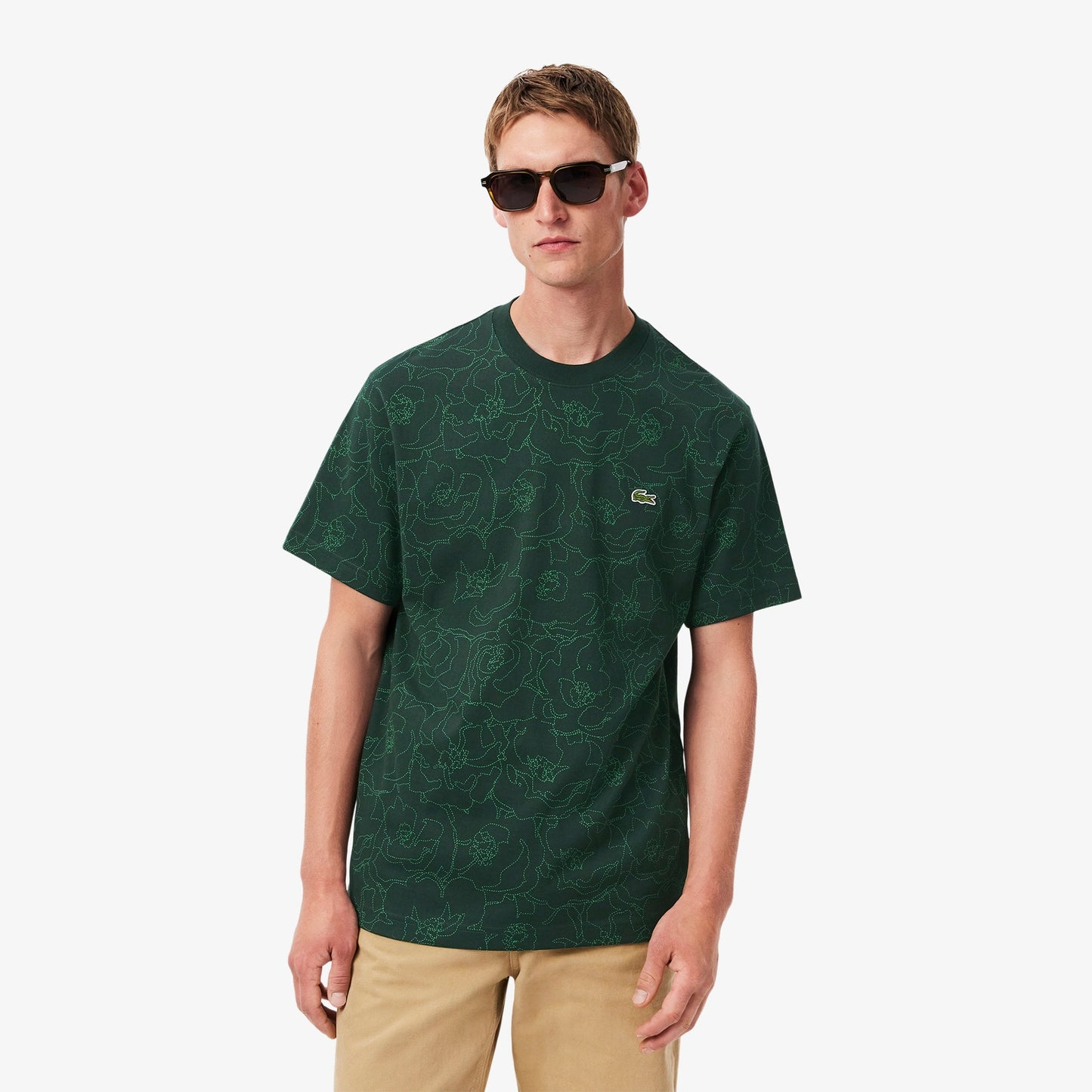 Heavy Cotton Flower Print T-shirt-TH3596