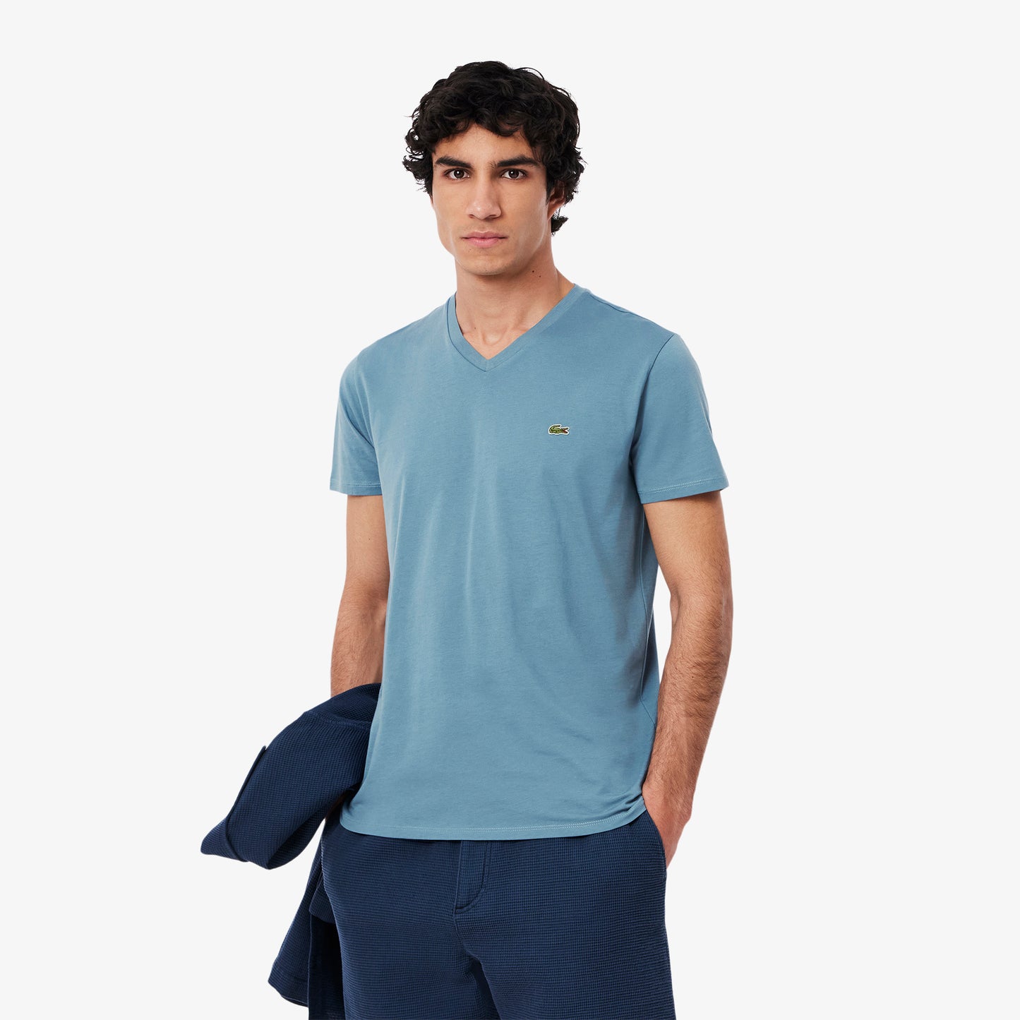 Lightweight Cotton Pima V Neck T-shirt-TH6710