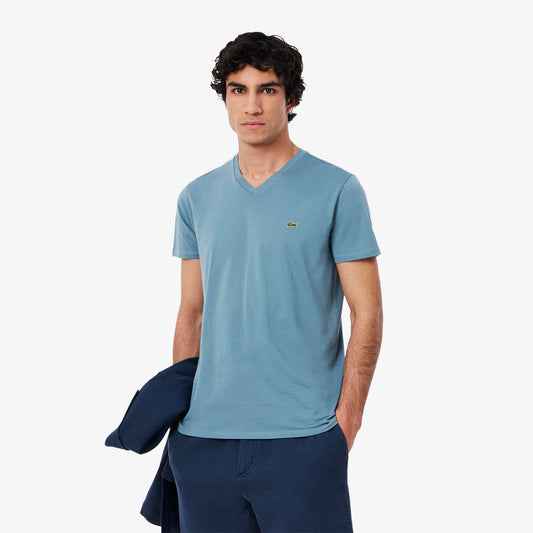 Lightweight Cotton Pima V Neck T-shirt-TH6710