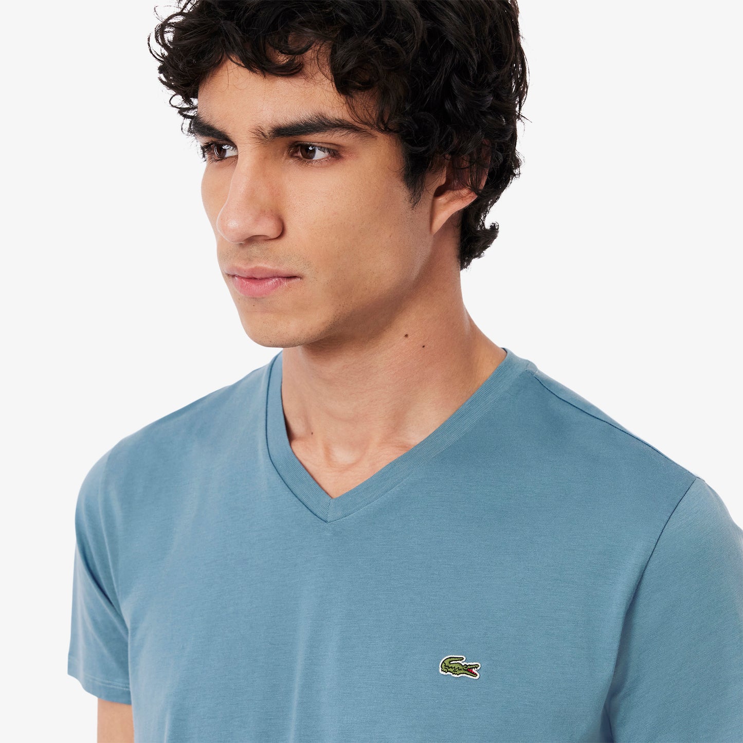 Lightweight Cotton Pima V Neck T-shirt-TH6710