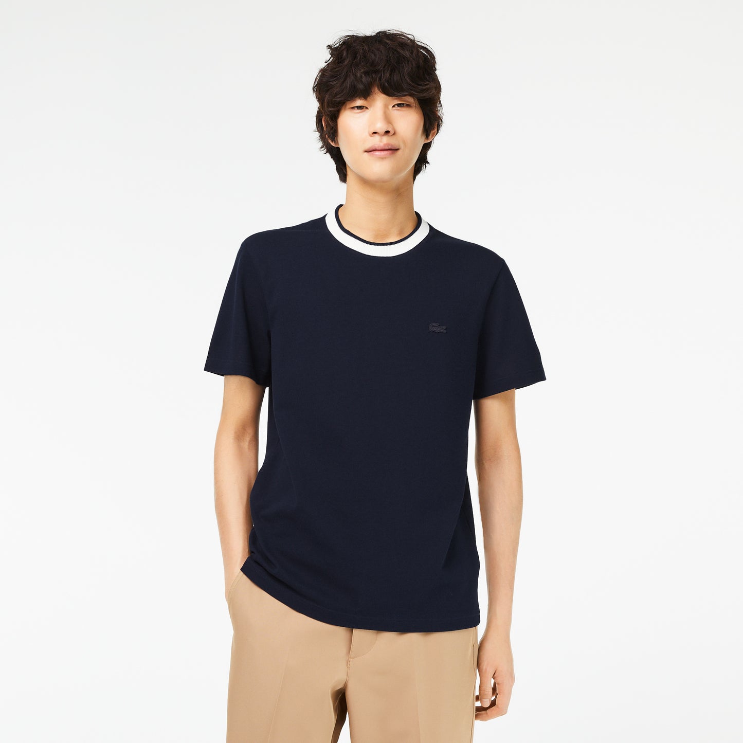 Mens Lacoste Regular Fit Stretch Pique T-shirt