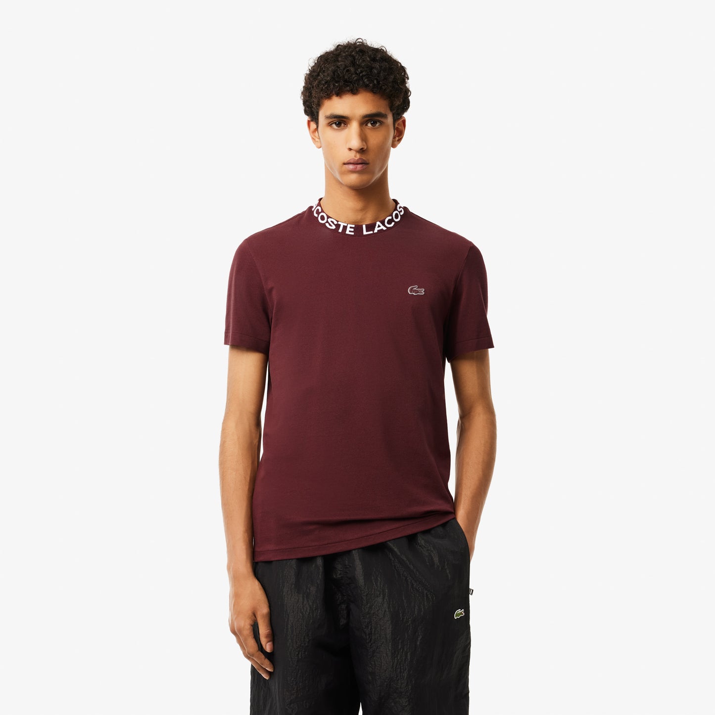 Lightweight Piqué Jacquard Neck T-shirt - TH7488