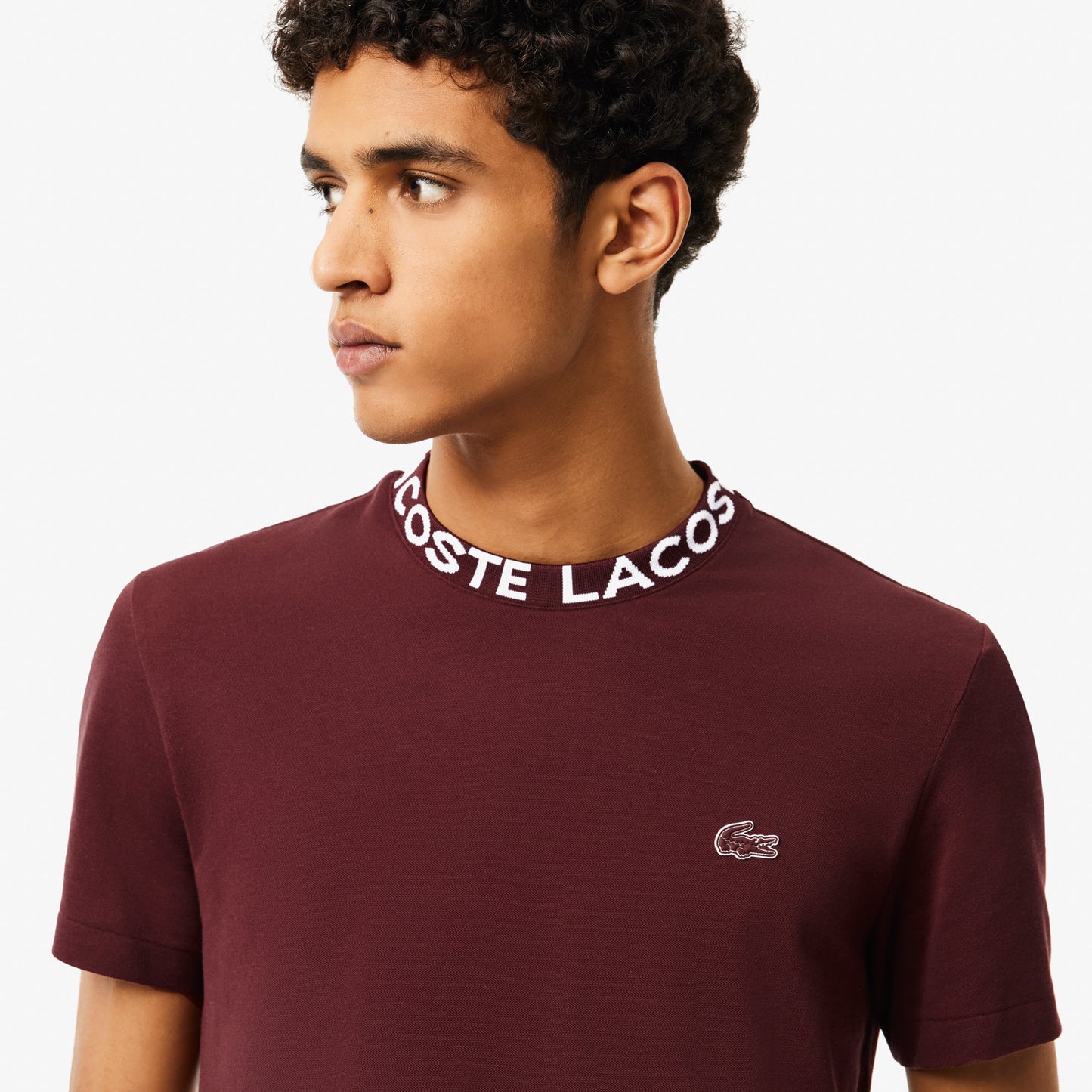 Lightweight Piqué Jacquard Neck T-shirt - TH7488