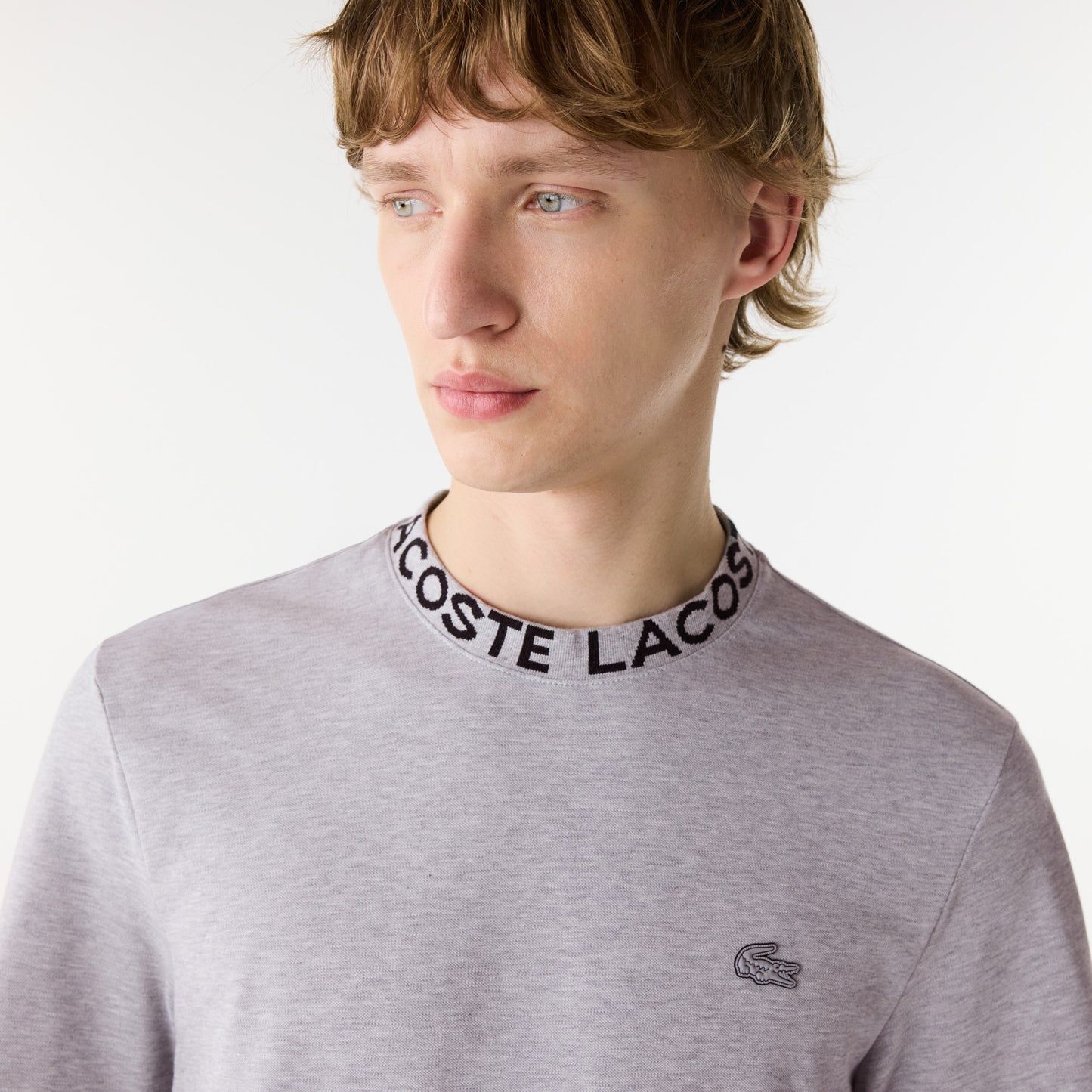 Lightweight Piqué Jacquard Neck T-shirt