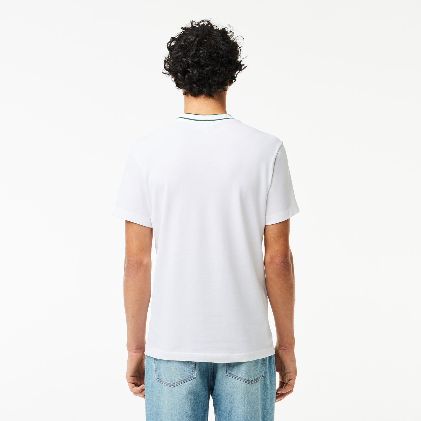 Stretch Piqué Stripe Collar T-shirt